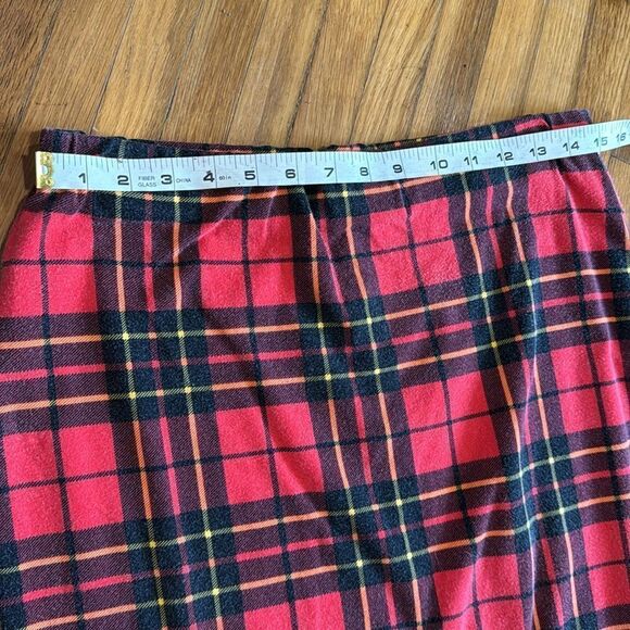 2/$30 Forever 21 Tartan Plaid Red Yellow Check Stretchy MIDI pencil Skirt - Picture 8 of 9